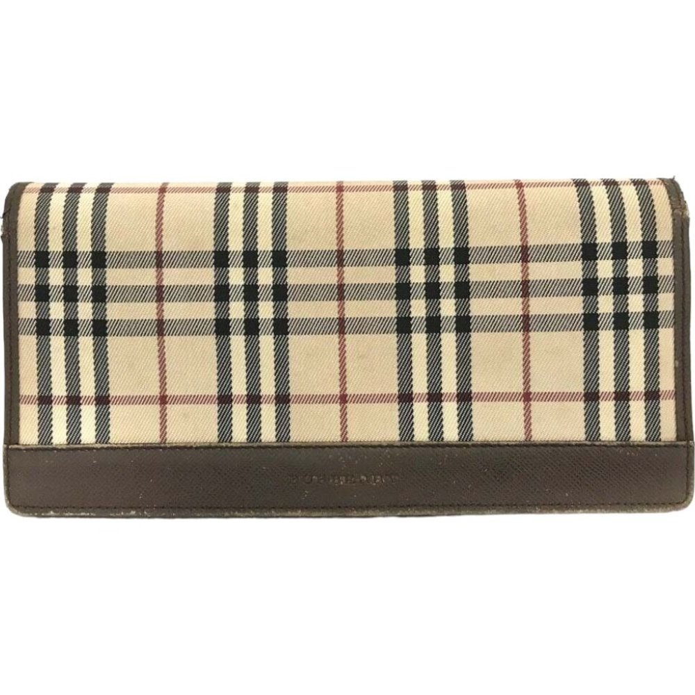 Burberry Wallet Long Nova Check Beige Canvas Leather